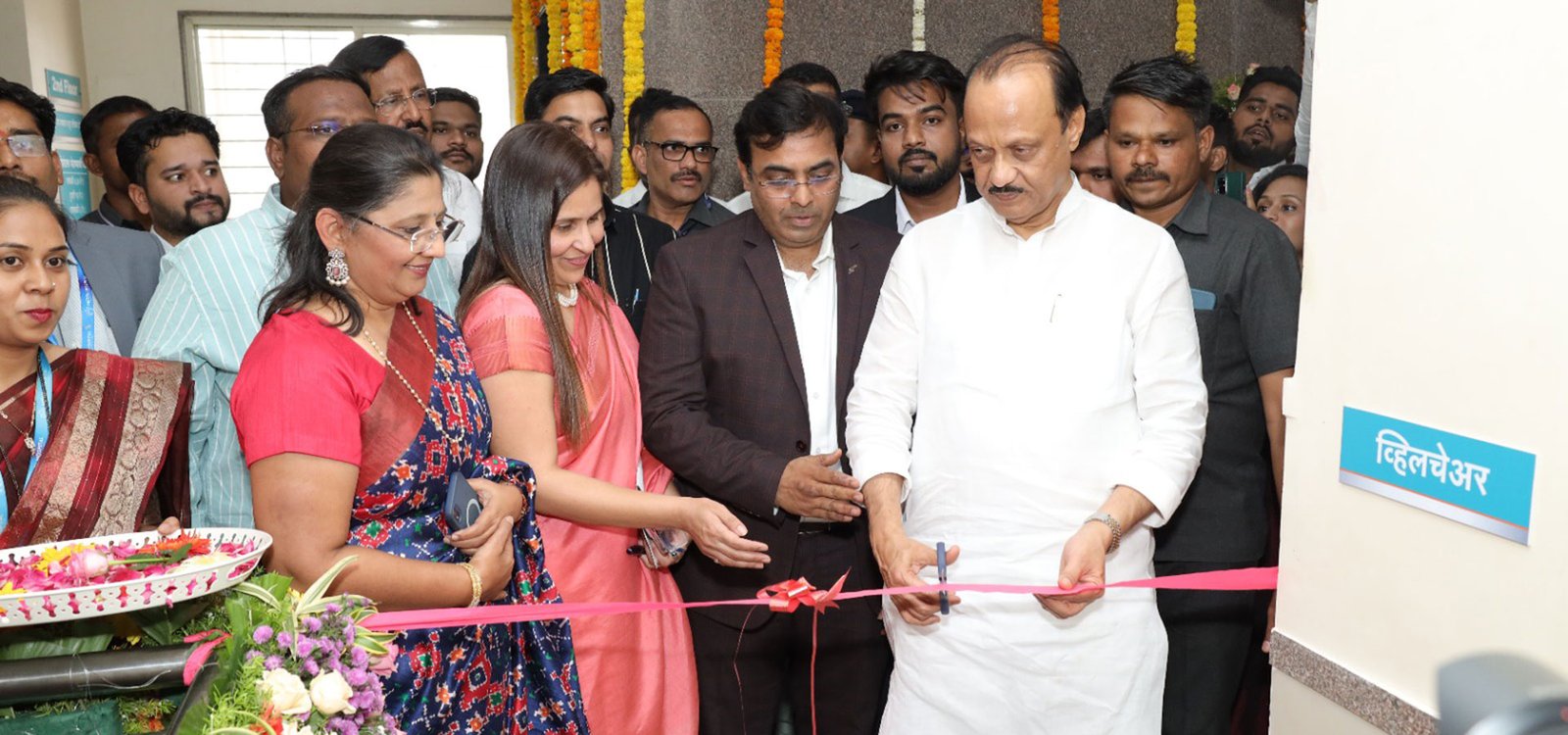 Ajit Pawar inaugurating Apex Dialysis and Spine Centre